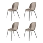 Gubi - Beetle spisestuestol, Conic Base sort / ny beige (sæt med 4)