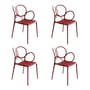 Driade - Sissi lænestol udendørs, mat rød (sæt med 4)