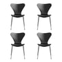 Fritz Hansen - Serie 7 stol, krom / sort farvet ask (sæt med 4)