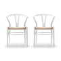 Carl Hansen - CH24 Wishbone Chair, soft white bøg/naturvævet (sæt med 2)