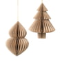Broste Copenhagen - Christmas Mix dekorationsvedhæng, grantræ & kogler, Ø 13 x H 13 cm, naturbrun (sæt med 2)