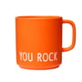 Design Letters - AJ Favourite porcelæn krus med hank, You Rock / orange