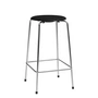 Fritz Hansen - High Dot barstol H 65 cm, sort ask finer / krom base (4 ben)