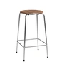 Fritz Hansen - High Dot barstol H 65 cm, valnøddefiner / krombund (4 ben)