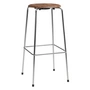 Fritz Hansen - High Dot barstol H 76 cm, valnøddefiner / krombund (4 ben)