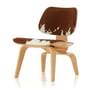 Vitra - LCW stol, naturlig ask, brun/hvid okselæder