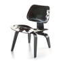 Vitra - LCW stol, sort ask, sort/hvid okselæder