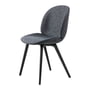 Gubi - Beetle Dining Chair fuldpolstret (Plastic Base), Sort / Rundt Bouclé (023)