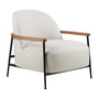 Gubi - Sejour Lounge Chair med armlæn, mat sort / olieret valnød / Dedar Flair Special 201