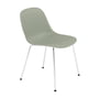Muuto - Fiber Side Chair Tube Base, krom / dusty green genanvendt