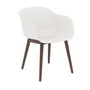 Muuto - Fiber Chair Wood Base, mørkbejdset eg / genanvendt hvid