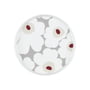 Marimekko - Oiva Unikko tallerken, Ø 20 cm, hvid / lysegrå / rød