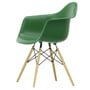 Vitra - Eames Plastic Armchair DAW RE, ask honningfarvet / smaragd (filt gliders basic dark)