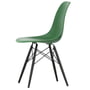 Vitra - Eames Plastic Side Chair DSW RE, ahorn sort / smaragd (filt gliders basic dark)