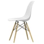 Vitra - Eames Plastic Side Chair DSW RE, honningfarvet ask / bomuld hvid (filt gliders basic dark)