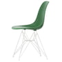 Vitra - Eames Plastic Side Chair DSR RE, hvid / smaragd (filt gliders basic dark)