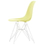 Vitra - Eames Plastic Side Chair DSR RE, hvid / citron (filt gliders basic dark)