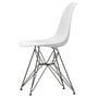 Vitra - Eames Plastic Side Chair DSR RE, basic mørk / bomuld hvid (filt gliders basic dark)