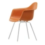 Vitra - Eames Plastic Lænestol DAX RE, forkromet / rustorange (filtglider basic dark)