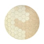 Lorena Canals - Honeycomb vaskbart tæppe, Ø 140 cm, elfenben / vanilje / gyldent