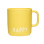 Design Letters - AJ Favourite porcelæn krus med hank, Happy / gul