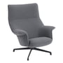 Muuto - Doze Lounge Chair, drejeligt stel antracit-sort / betræk grå (Ocean 80)