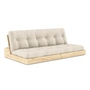 Karup Design - Base sovesofa, klarlakeret fyrretræ/linned