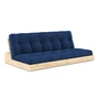 Karup Design - Base sovesofa, klarlakeret fyrretræ / kongeblå