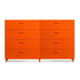 String - Relief kommode med ben, bred, 2 x 82 x 41 x 92,2 cm, orange
