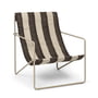 ferm Living - Desert Lounge Chair, cashmere / råhvid / chokolade