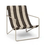 Ferm Living - Desert Lounge Chair, cashmere / råhvid / chokolade