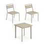 Emu - Star udendørsbord 70 x 70 cm + stol (sæt med 2), taupe