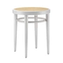 Thonet - 214 RH skammel, rørnet med plastik støttestof / hvidglaseret bøg (TP 200)