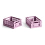 Hay - Colour Crate Basket Mini, 17 x 13 cm, dusty rose, recycled (sæt med 2)