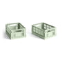 Hay - Colour Crate Basket Mini, 17 x 13 cm, mint, recycled (sæt med 2)