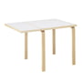 Artek - Aalto DL81C sammenklappeligt spisebord, H x L 74 x 79 / 112,5 cm, hvid