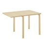 Artek - Aalto DL81C sammenklappeligt spisebord, H x L 74 x 79 / 112,5 cm, naturlig birk