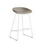 HAY - About A Stool AAS 38 barstol H 76, hvid / khaki 2. (filt glider)