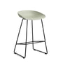 HAY - About A Stool AAS 38 barstol H 76, sort / pastelgrøn 2. (filt glider)