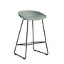 HAY - About A Stool AAS 38 barstol H 76, sort/faldsgrøn 2. (plastikglider)