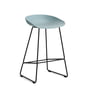 HAY - About A Stool AAS 38 barstol H 76, sort / støvet blå 2. (filt glider)