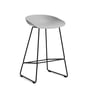 HAY - About A Stool AAS 38 barstol H 76, sort / betongrå 2. (filtglider)