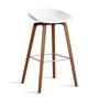 HAY - About A Stool AAS 32 H 85 cm, lakeret valnød / rustfrit stål / hvid 2. (filtglider)