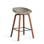 HAY - About A Stool AAS 32 H 75 cm, lakeret valnød / sort stål / khaki 2. (plastglider)