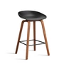 HAY - About A Stool AAS 32 H 75 cm, lakeret valnød / sort stål / sort 2. (plastglider)