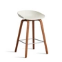 HAY - About A Stool AAS 32 H 75 cm, lakeret valnød / rustfrit stål / melange creme 2. (filt glider)