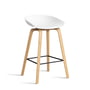 Hay - About A Stool AAS 32 H 75 cm, lakeret eg / sort stål / hvid 2. 0 (filt glidere)