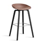 Hay - About A Stool AAS 32 H 85 cm, sortlakeret eg / rustfrit stål / blød mursten 2. 0 (plastglidere)