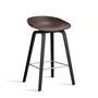 HAY - About A Stool AAS 32 H 75 cm, sortlakeret eg / rustfrit stål / rosin 2. (plastglider)