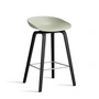 HAY - About A Stool AAS 32 H 75 cm, sortlakeret eg / rustfrit stål / pastelgrøn 2. 0 (plastglider)